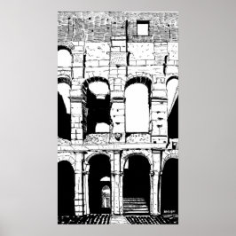 Colosseo Roma Blanco Negro Italia Viaje arte Impri
