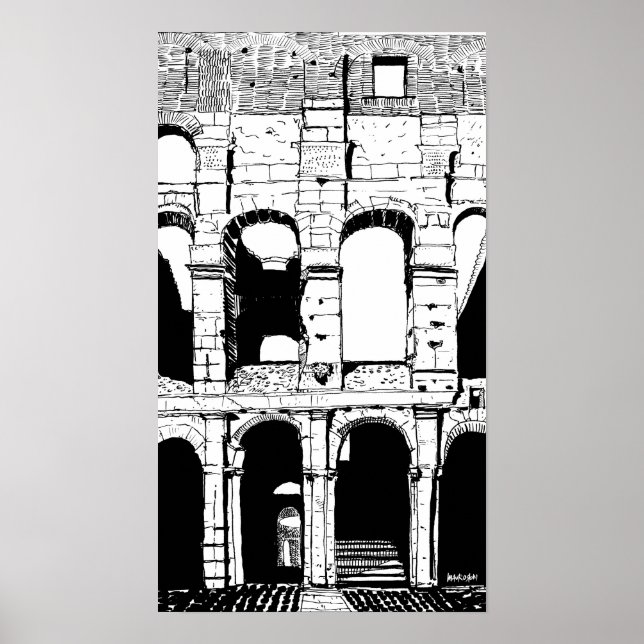 Colosseo Roma Blanco Negro Italia Viaje arte Impri (Frente)