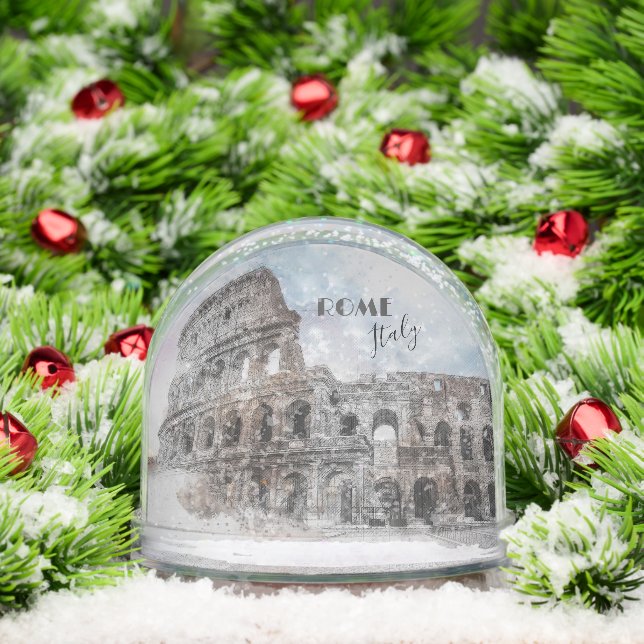 Colosseum Rome Snow Globe – Vintage Italy Travel  (Navidad)