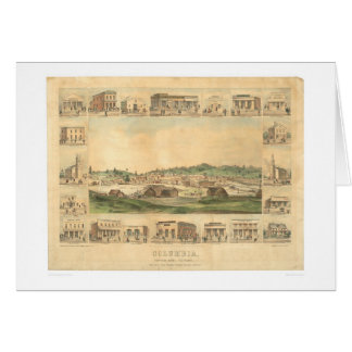 Columbia, mapa panorámico 1855 (0441A) del CA