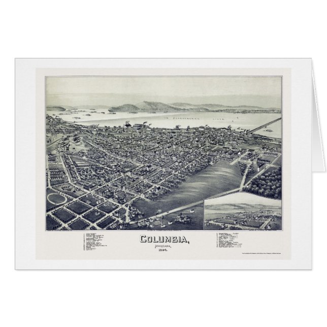 Columbia, mapa panorámico del PA - 1894 (Anverso (Horizontal))