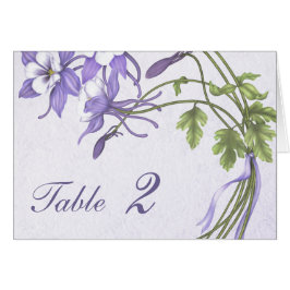 Columbine Bouquet Table Number Card