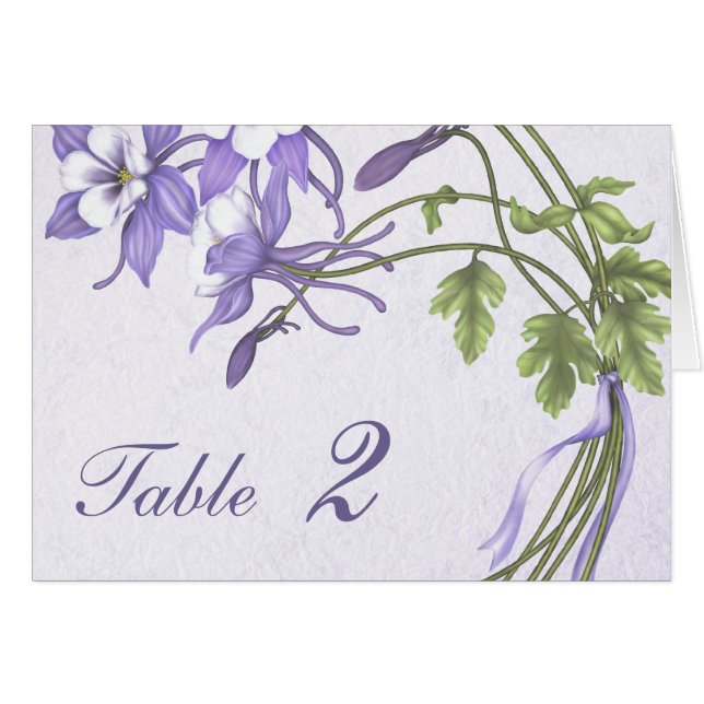 Columbine Bouquet Table Number Card (Anverso (Horizontal))