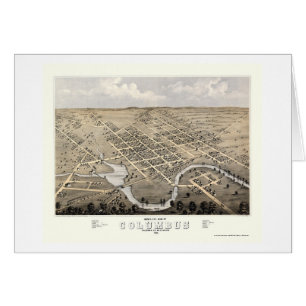 Columbus, mapa panorámico de los WI - 1868