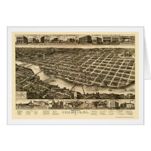 Columbus, mapa panorámico del GA - 1886