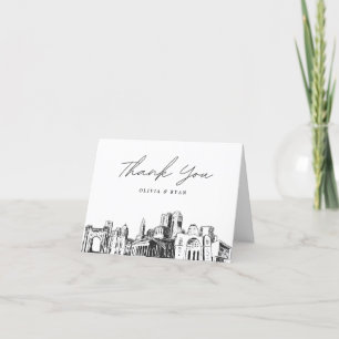 Columbus Skyline Sketch Blank Gracias Tarjeta
