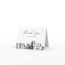 Columbus Skyline Sketch Blank Gracias Tarjeta