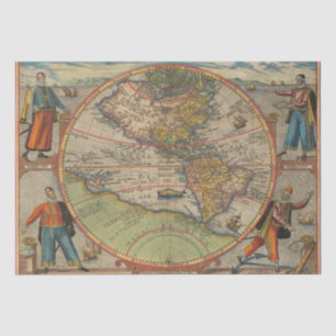Columbus Vespucci Magellan Pizzaro Papel Tejido