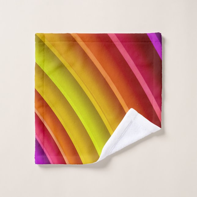 Columna de arco iris morado, rojo y amarillo (Toallita)