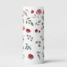 Rosa, rojo, flores, floral, vela de pilar