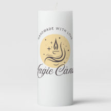 Vela de Boda Hecha a Mano – Diseño de Logo Llama M
