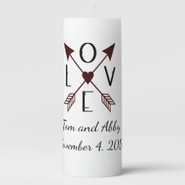 Columna Vela de boda personalizada con flechas de amor