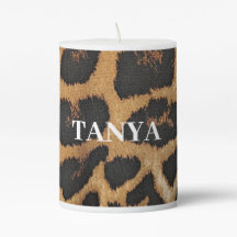 Vela de pilar personalizada - impresión de leopard