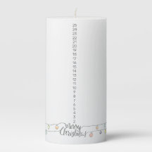 Vela del pilar de la cuenta regresiva de Navidad