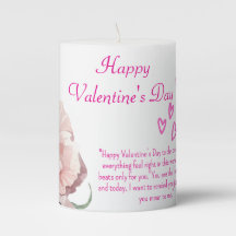 Vela elegante de San Valentín rosa blanca verde Pi