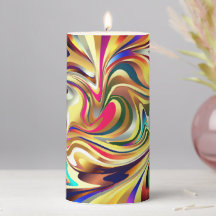 Vela Pillar de Colores en Espiral