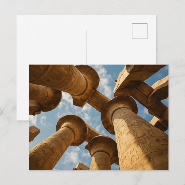 Columnas del Templo Majestuoso de la Postales Egip (Anverso / Reverso)