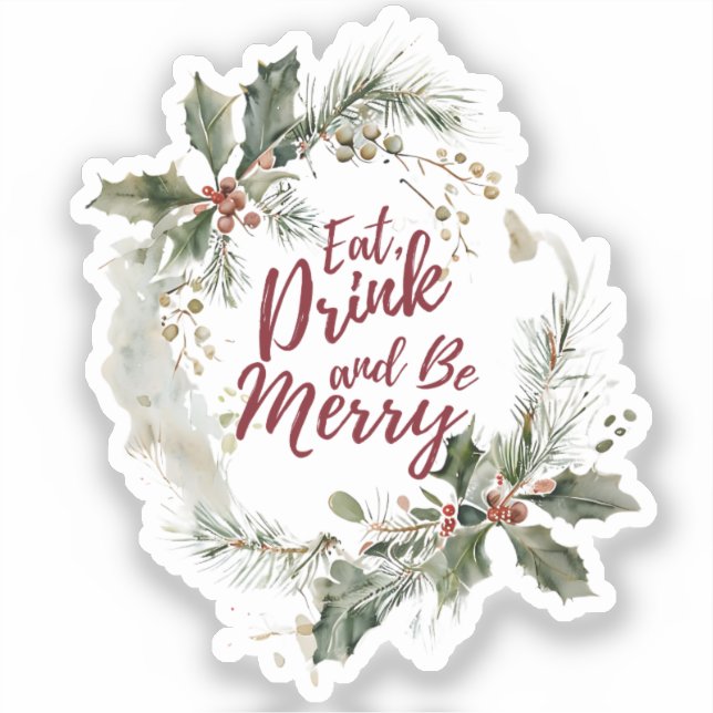 Coma, bebe y sé Pegatina de moras (Anverso)