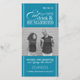 Coma, bebida y sea reserva casada las tarjetas de