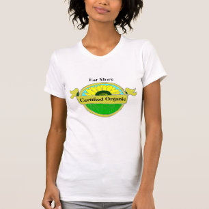 Coma camisetas certificadas del alimento biológico