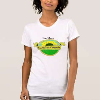 Coma camisetas certificadas del alimento biológico