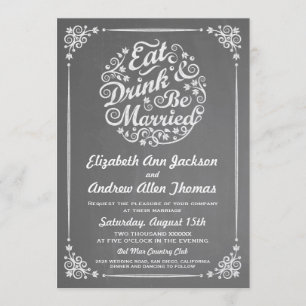 Coma la bebida y esté casado casando la invitación