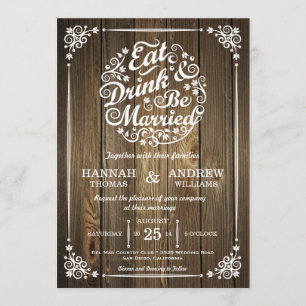 Coma la bebida y esté casado casando la invitación