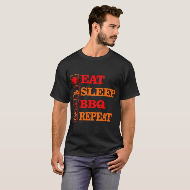 Coma la camiseta de la repetición del Bbq del (Anverso completo)