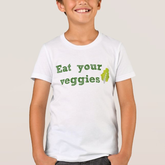 Coma la camiseta de tu hijo de verduras (Anverso)