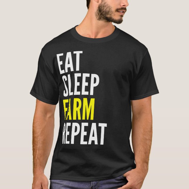 Coma la camiseta divertida de la repetición de la (Anverso)