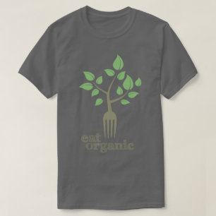 Coma la camiseta natural de la salud del lema del
