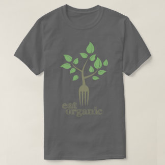 Coma la camiseta natural de la salud del lema del