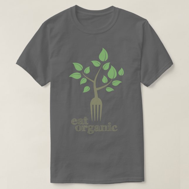 Coma la camiseta natural de la salud del lema del (Diseño del anverso)