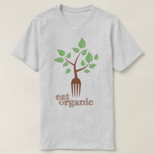Coma la camiseta natural de la salud del lema del