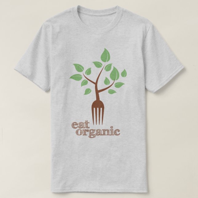 Coma la camiseta natural de la salud del lema del (Diseño del anverso)