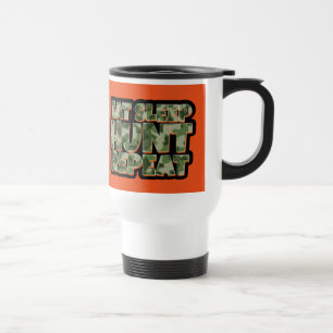 Coma la taza anaranjada del viaje de la repetició