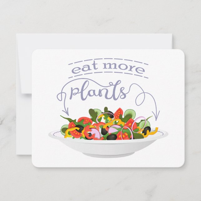 Coma más plantas con letras de motivación de ensal (Anverso)