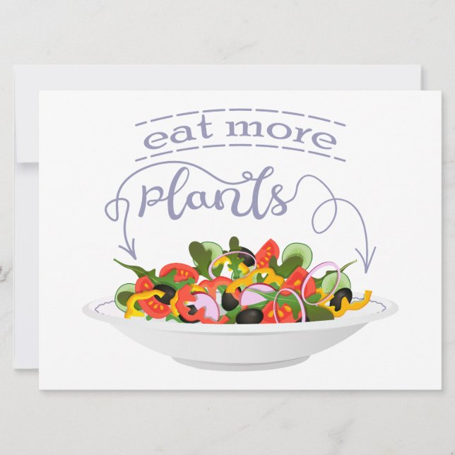 Coma más plantas con letras de motivación de ensal (Anverso)