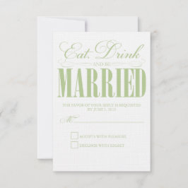 Coma sabia, bebe y cásate | Tarjeta de respuesta