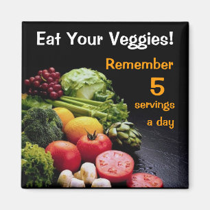 Coma su imán del refrigerador de los veggies