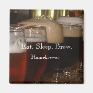 Coma. Sueño. Brew. Imán de Homebrewer