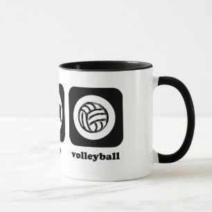 Coma. Sueño. Voleibol. Taza