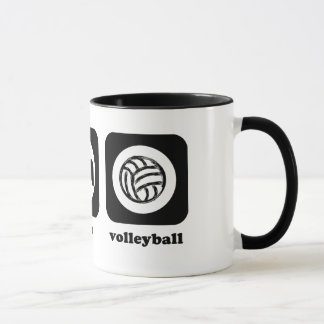 Coma. Sueño. Voleibol. Taza