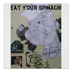 Coma tu espinaca poster de grafitis de Popeye