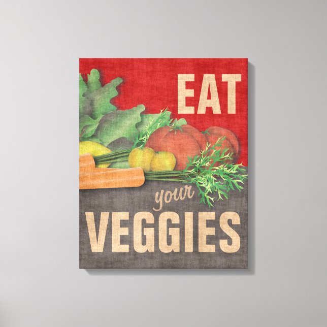 Coma tus vegetales Cocina Pared Decoración Art (Anverso)