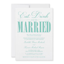 Coma verde azulada, bebe y cásate | Invitación a b