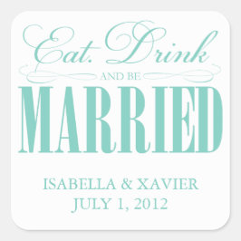 Coma verde azulada, bebe y cásate | PEGATINAS