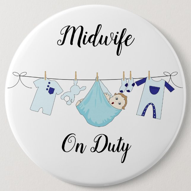 Comadrona Sobre El Colosal Azul De Duty, Botón Red (Anverso)