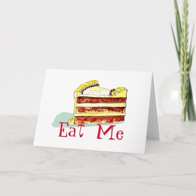 Cómame tarjeta de cumpleaños, atractivo divertido (Anverso)