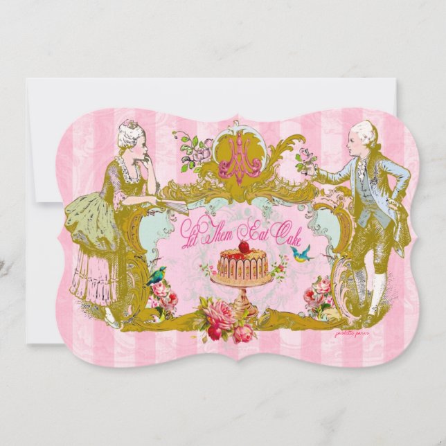 Comamos invitaciones del fiesta de la torta (Anverso)